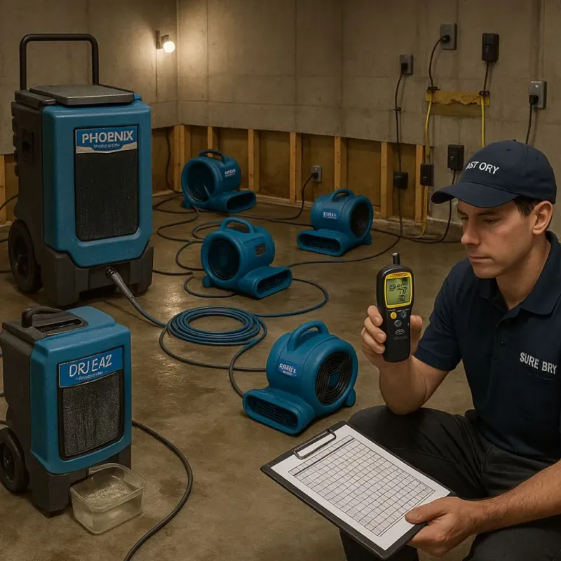 Structural Drying and Dehumidification process in Boutte, LA